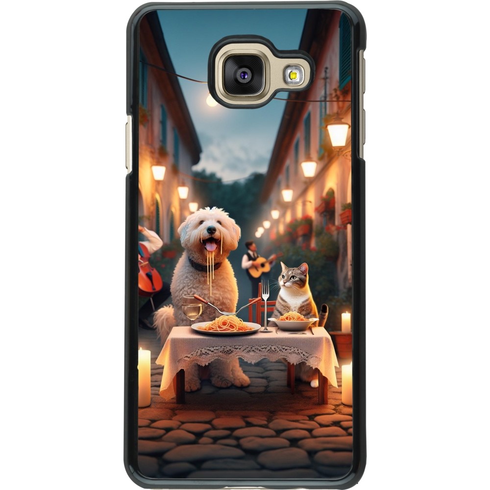 Samsung Galaxy A3 (2016) Case Hülle - Valentin 2024 Hund & Katze Kerzenlicht