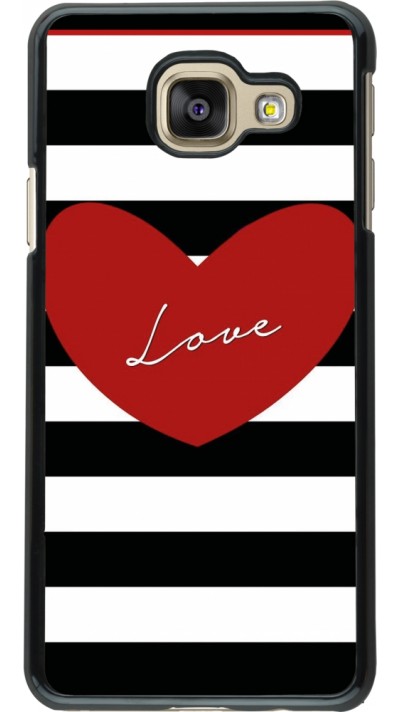 Coque Samsung Galaxy A3 (2016) - Valentine 2023 heart black and white lines