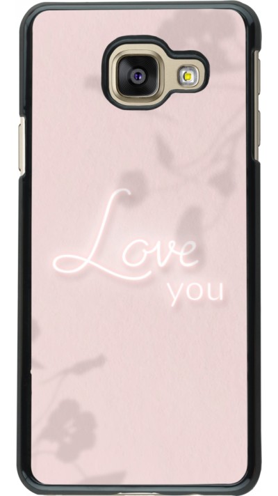 Coque Samsung Galaxy A3 (2016) - Valentine 2023 love you neon flowers shadows
