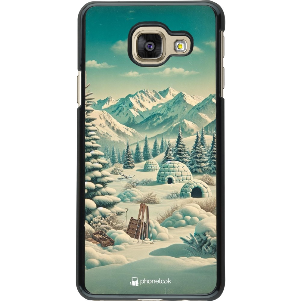 Samsung Galaxy A3 (2016) Case Hülle - Vintage Schneebedeckter Berg Iglu