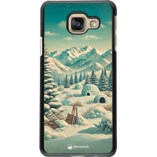 Samsung Galaxy A3 (2016) Case Hülle - Vintage Schneebedeckter Berg Iglu