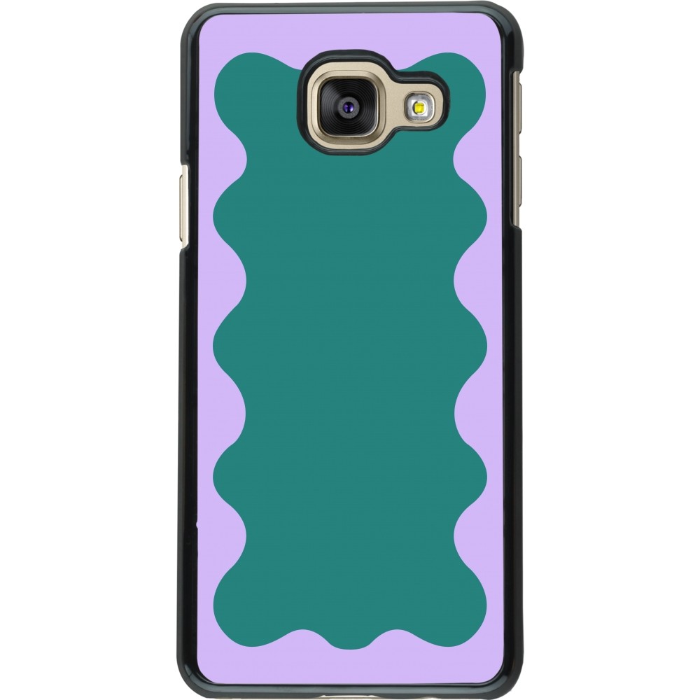 Samsung Galaxy A3 (2016) Case Hülle - Wavy Rectangle Green Purple