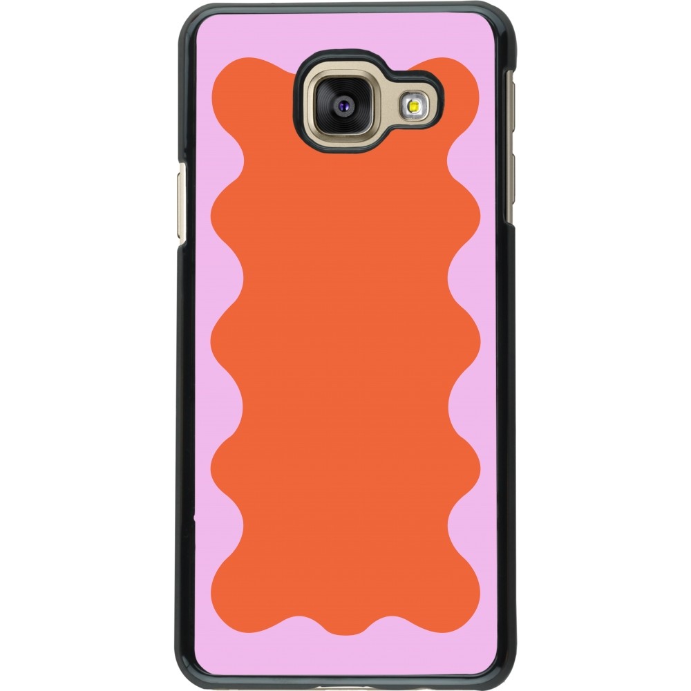 Samsung Galaxy A3 (2016) Case Hülle - Wavy Rectangle Orange Pink