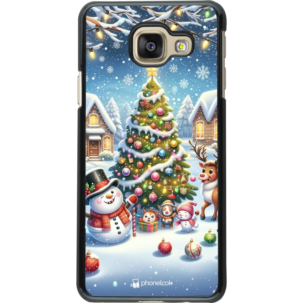 Samsung Galaxy A3 (2016) Case Hülle - Weihnachten 2023 Schneemann und Tannenbaum