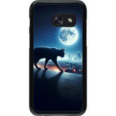 Samsung Galaxy A3 (2017) Case Hülle - Schwarze Katze unter dem Vollmond