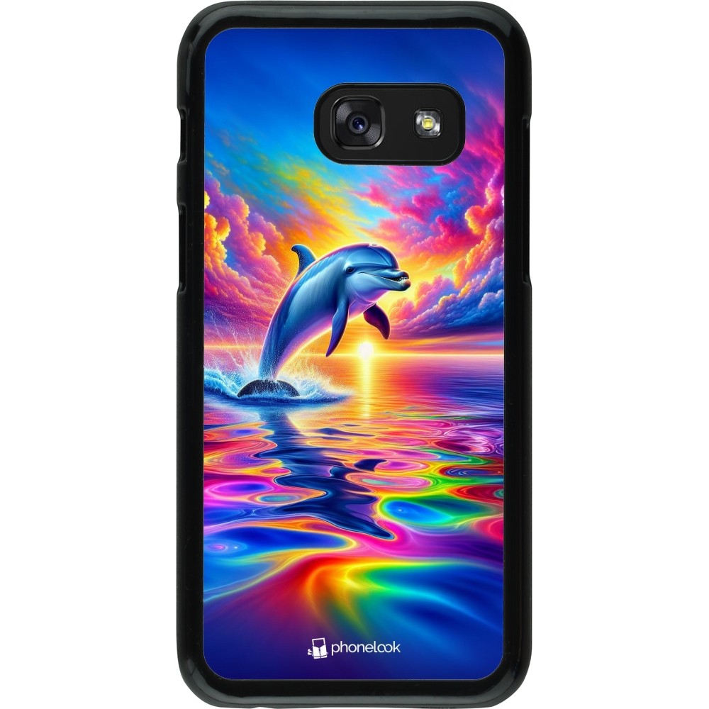 Samsung Galaxy A3 (2017) Case Hülle - Glücklicher Regenbogen-Delfin