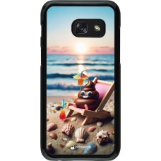 Samsung Galaxy A3 (2017) Case Hülle - Kackhaufen Emoji auf Liegestuhl