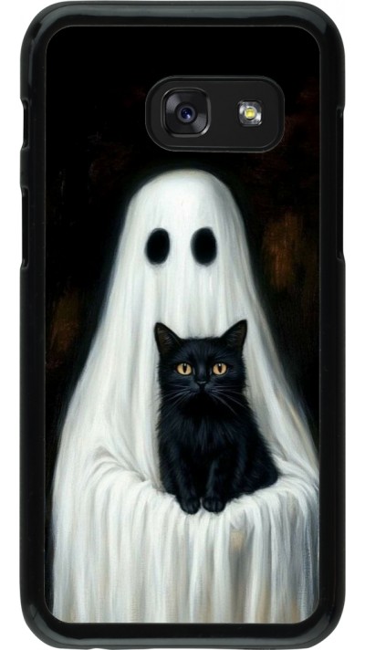 Coque Samsung Galaxy A3 (2017) - Halloween 2025 Ghost with black cat Coque Samsung Galaxy A3 (2017) - Halloween 2025 Ghost with black cat