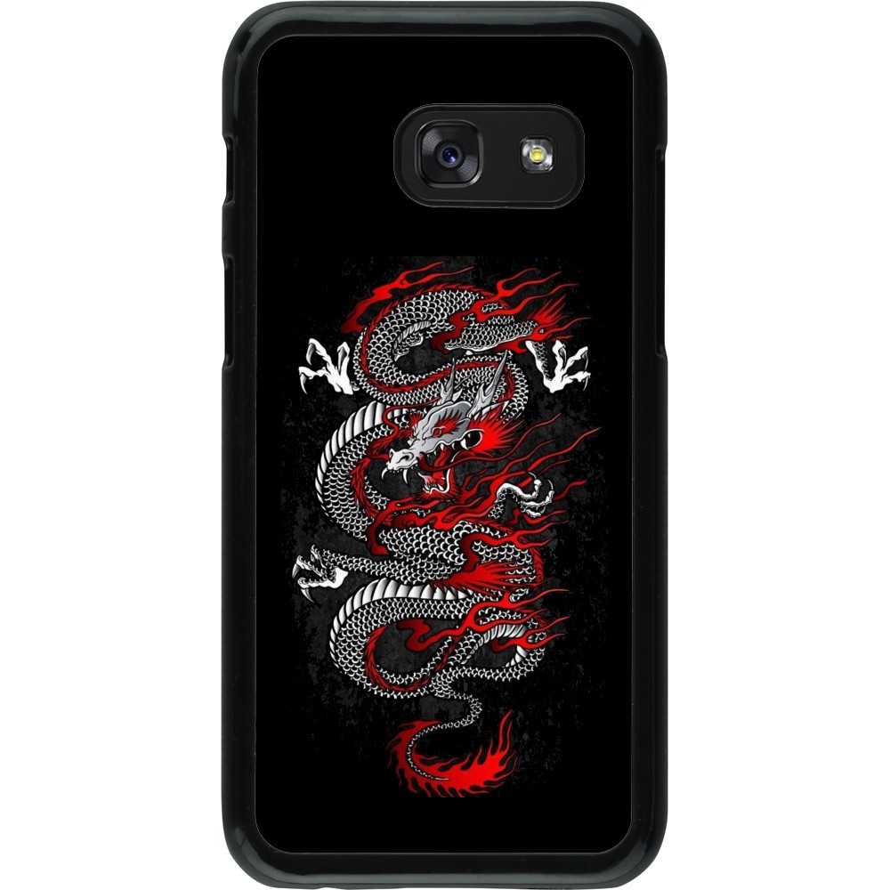 Samsung Galaxy A3 (2017) Case Hülle - Japanese style Dragon Tattoo Red Black