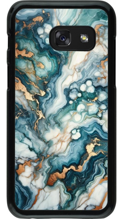 Coque Samsung Galaxy A3 (2017) - Marbre Vert Bleu Doré
