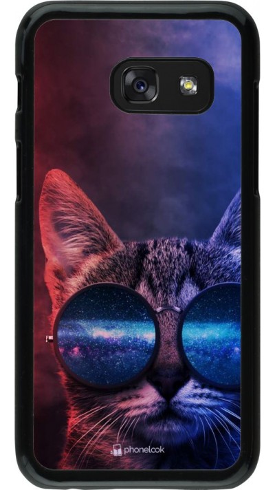 Coque Samsung Galaxy A3 (2017) - Red Blue Cat Glasses