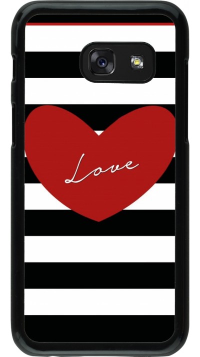 Coque Samsung Galaxy A3 (2017) - Valentine 2023 heart black and white lines