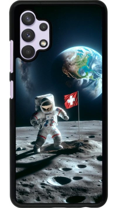 Samsung Galaxy A32 Case Hülle - Astro Schweiz auf dem Mond