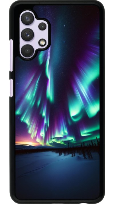 Coque Samsung Galaxy A32 - Aurore Boréale Étincelante