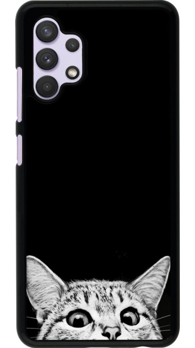 Coque Samsung Galaxy A32 - Cat Looking Up Black