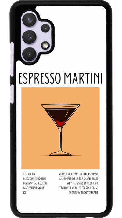 Samsung Galaxy A32 Case Hülle - Cocktail Rezept Espresso Martini