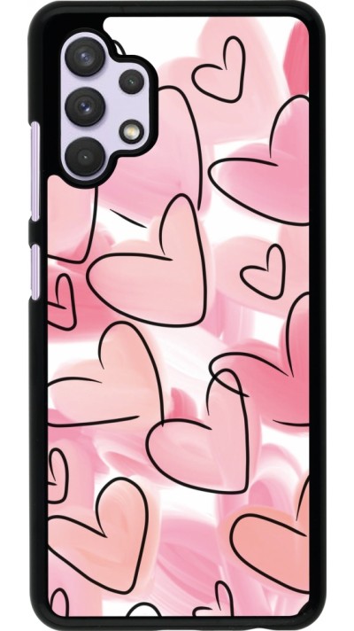 Samsung Galaxy A32 Case Hülle - Easter 2023 pink hearts