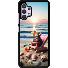 Coque Samsung Galaxy A32 - Emoji caca sur chaise longue