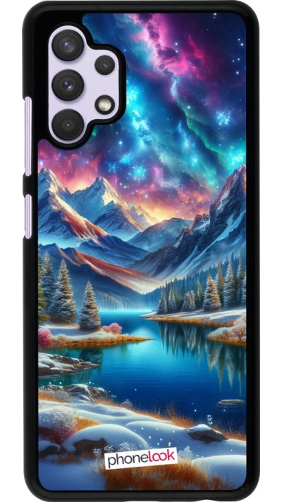Samsung Galaxy A32 Case Hülle - Fantasiebergsee Himmel Sterne