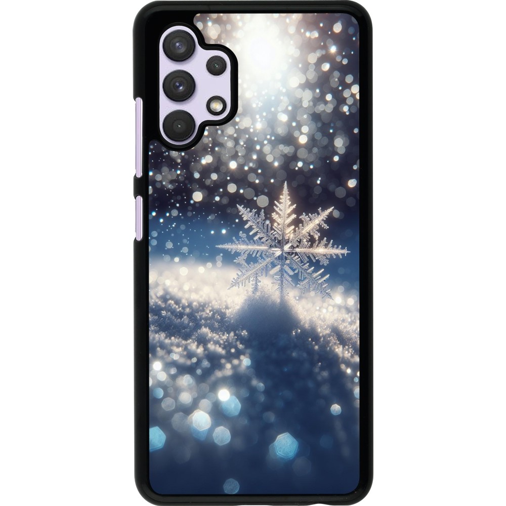 Samsung Galaxy A32 Case Hülle - Schneeflocke Solar Glanz
