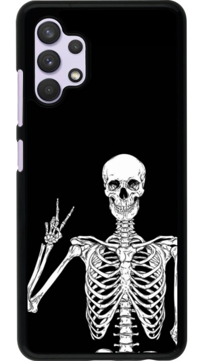 Samsung Galaxy A32 Case Hülle - Halloween 2023 peace skeleton