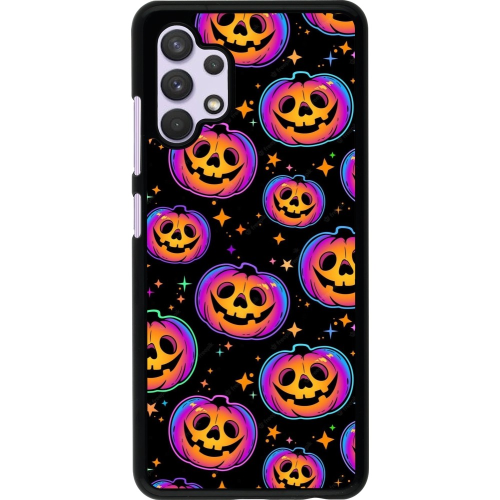 Samsung Galaxy A32 Case Hülle - Halloween 2024 rainbow pumpkins
