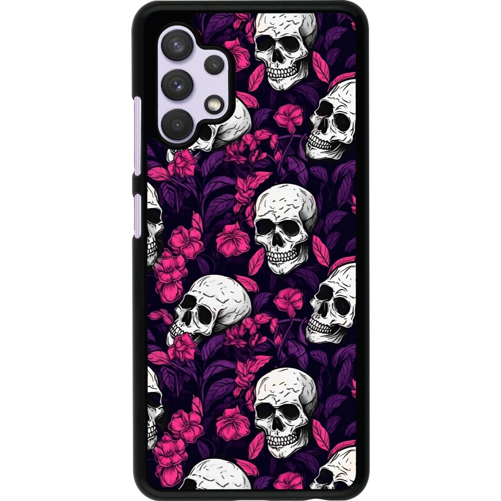 Samsung Galaxy A32 Case Hülle - Halloween 2024 romantic skulls