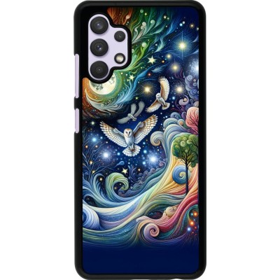 Samsung Galaxy A32 Case Hülle - Fliegender Blumen-Eule