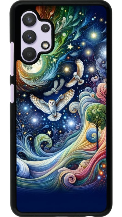 Samsung Galaxy A32 Case Hülle - Fliegender Blumen-Eule
