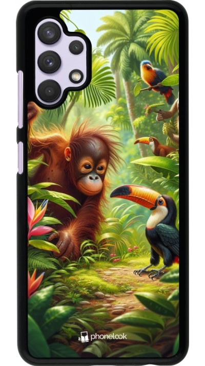 Samsung Galaxy A32 Case Hülle - Tropischer Dschungel Tayrona