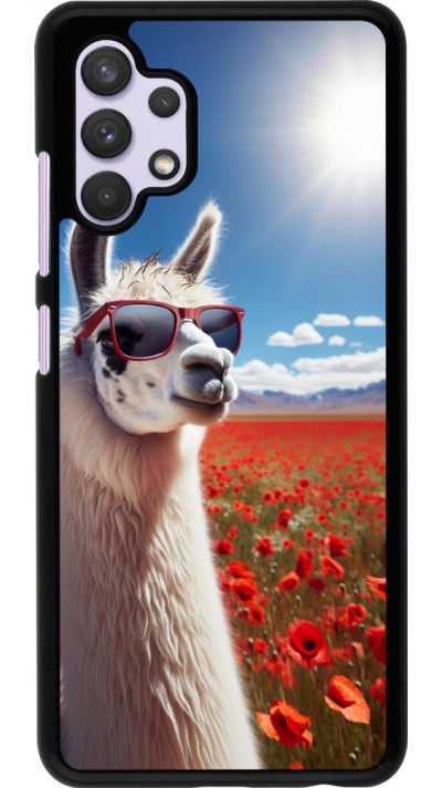 Coque Samsung Galaxy A32 - Lama Chic en Coquelicot