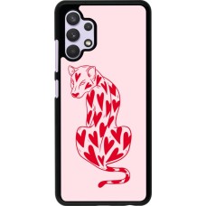 Coque Samsung Galaxy A32 - Leopard with hearts 2026
