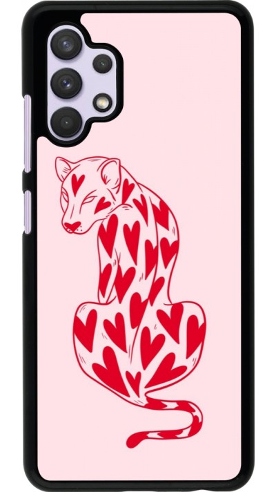 Coque Samsung Galaxy A32 - Leopard with hearts 2026