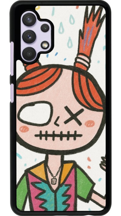 Samsung Galaxy A32 Case Hülle - Little Girl Sketch