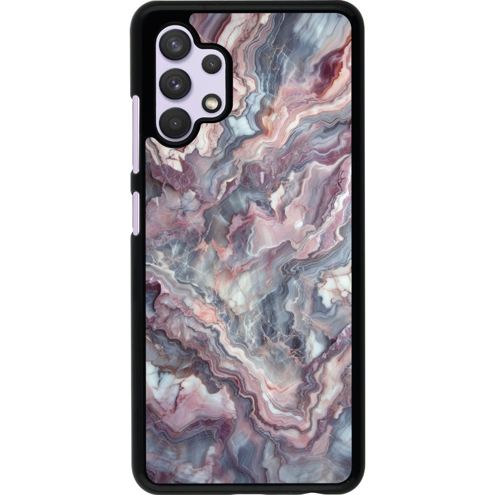 Samsung Galaxy A32 Case Hülle - Violetter silberner Marmor