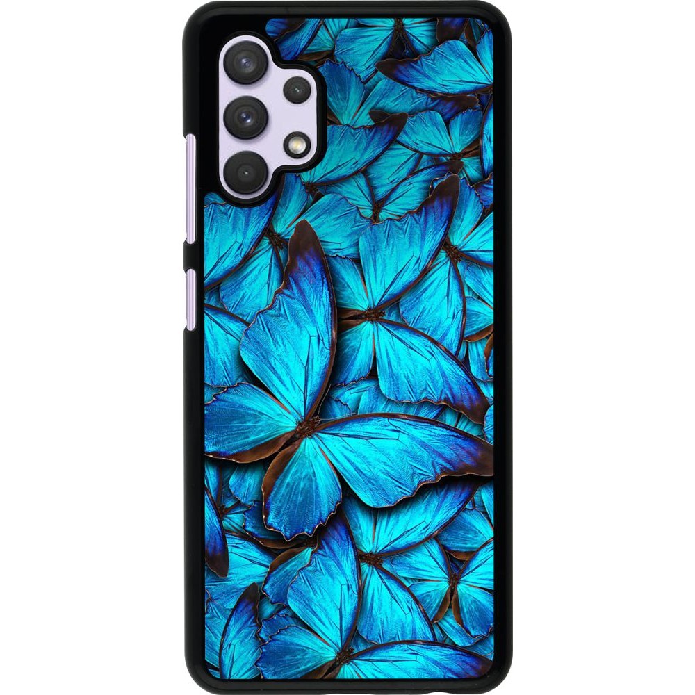 Hülle Samsung Galaxy A32 - Papillon - Bleu