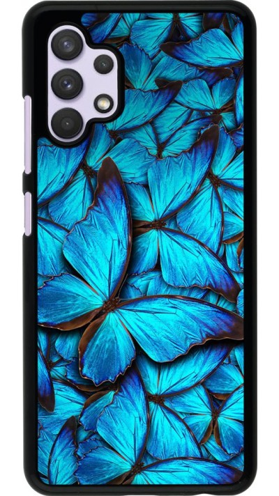 Hülle Samsung Galaxy A32 - Papillon - Bleu