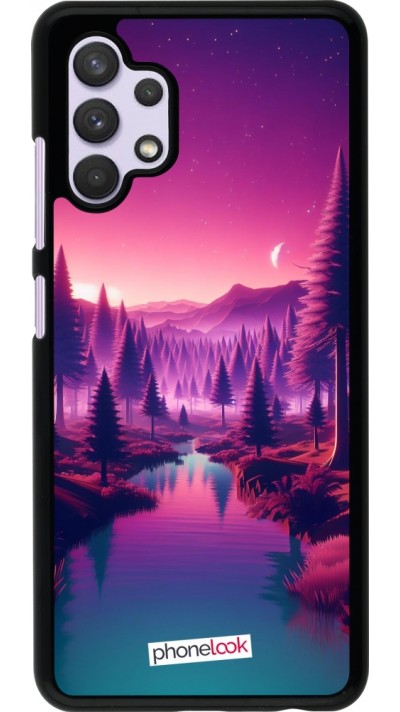Samsung Galaxy A32 Case Hülle - Lila-rosa Landschaft