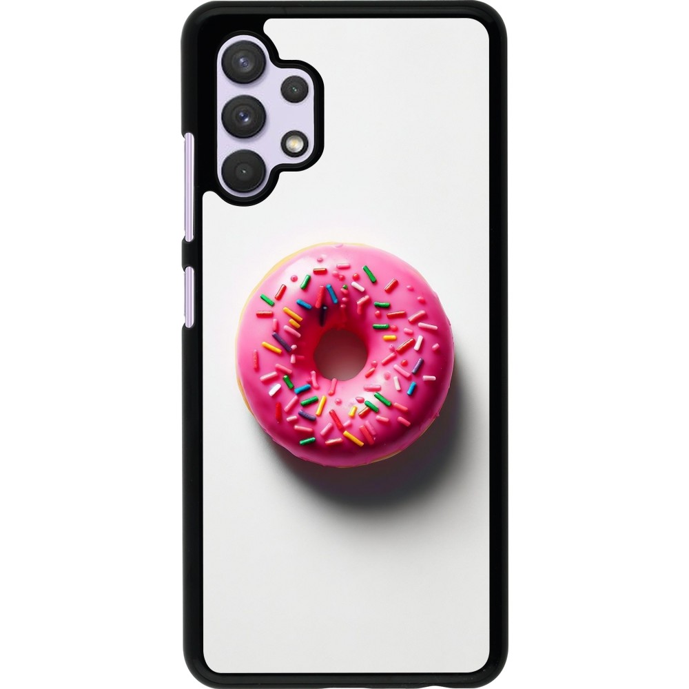 Coque Samsung Galaxy A32 - Weißer Hintergrund, pinker Donut