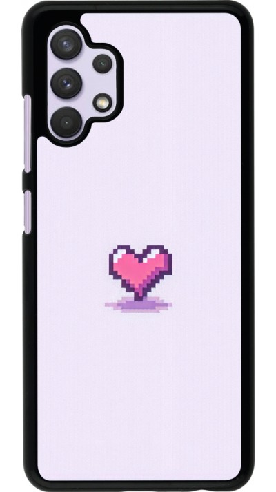 Coque Samsung Galaxy A32 - Pixel Coeur Violet Clair