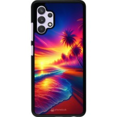 Samsung Galaxy A32 Case Hülle - Strand Sonnenuntergang auffällig