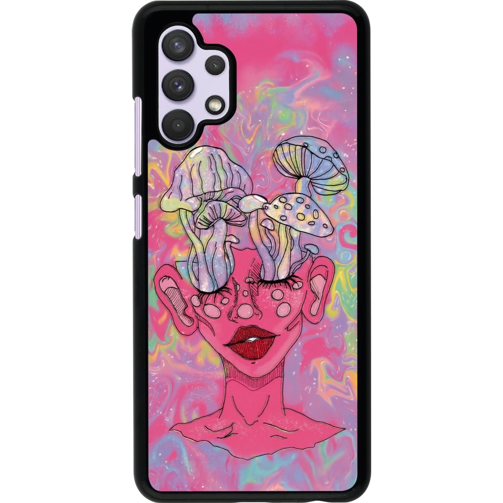 Samsung Galaxy A32 Case Hülle - Psychedelic pink mushroom