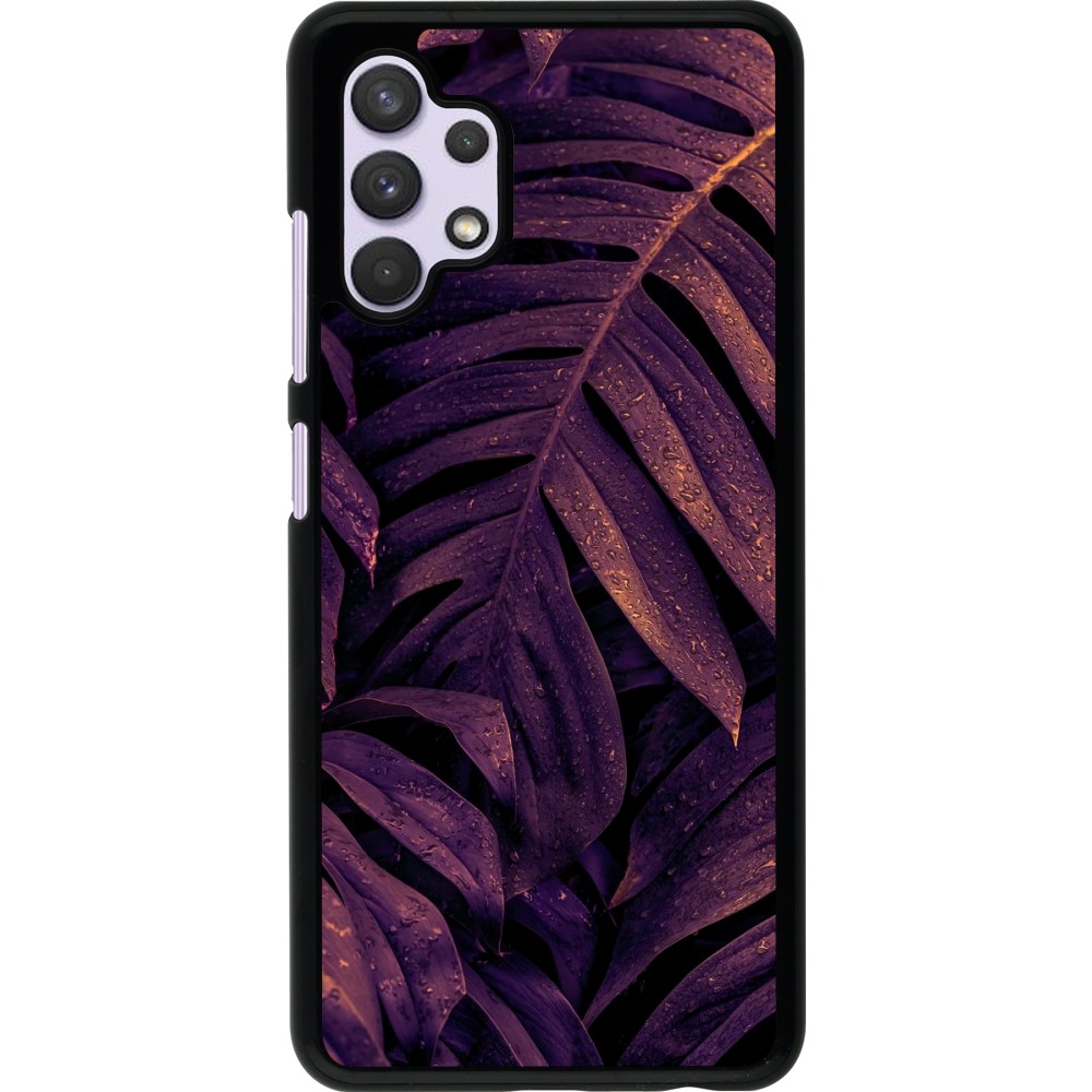 Samsung Galaxy A32 Case Hülle - Purple Light Leaves