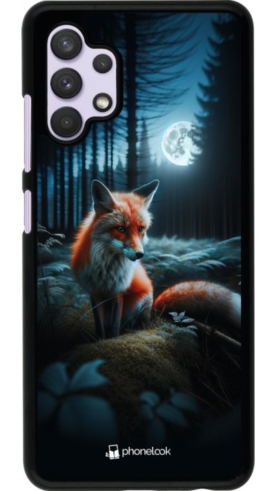 Coque Samsung Galaxy A32 - Renard lune forêt