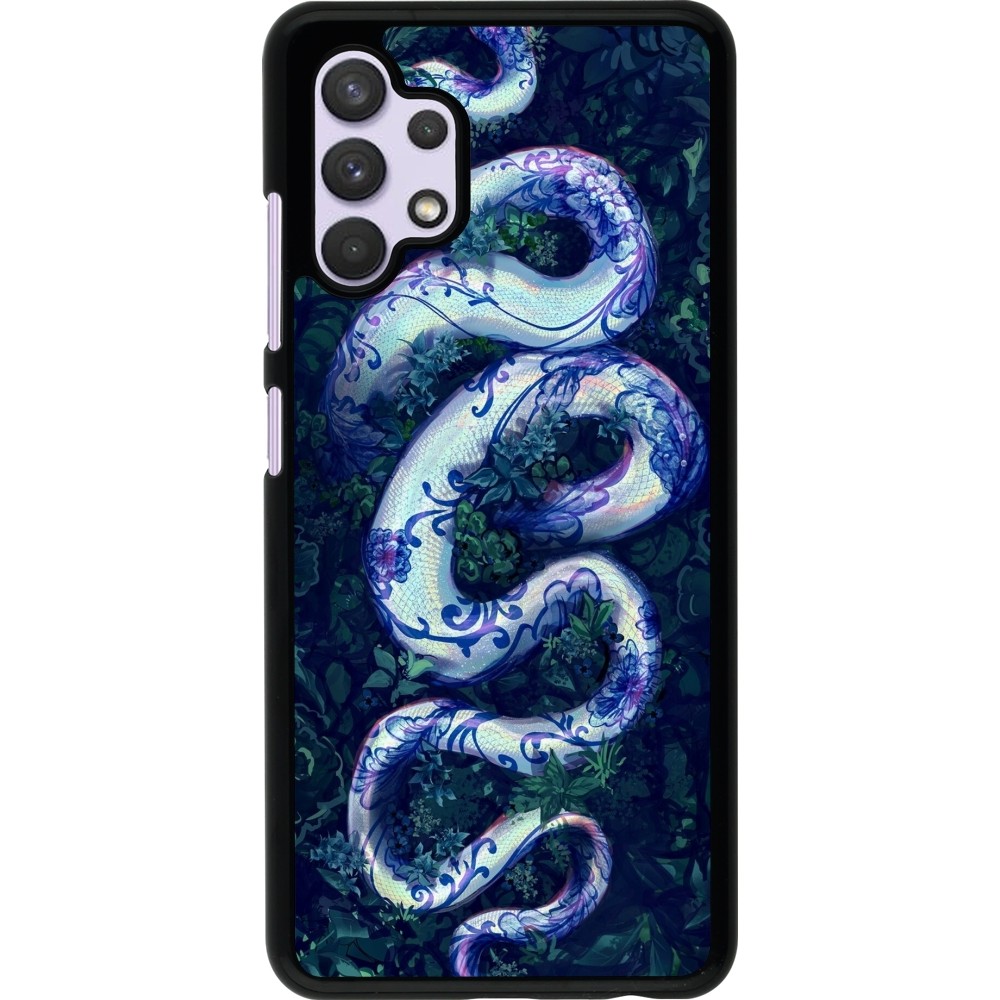 Samsung Galaxy A32 Case Hülle - Snake Blue Anaconda