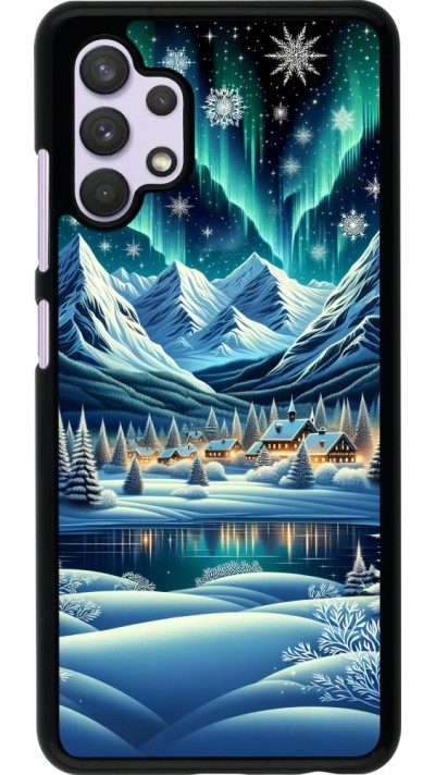 Coque Samsung Galaxy A32 - Snowy Mountain Village Lake night