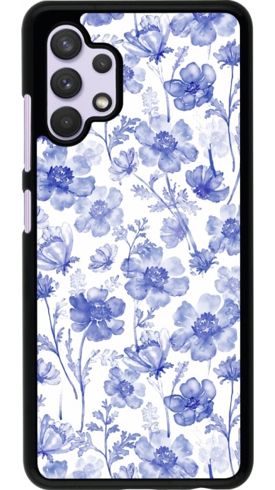 Coque Samsung Galaxy A32 - Spring 23 watercolor blue flowers
