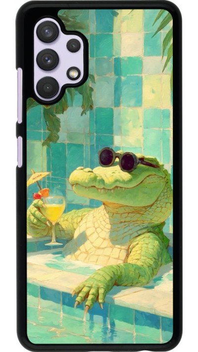 Samsung Galaxy A32 Case Hülle - Crocodile in the swimming pool Summer 2026