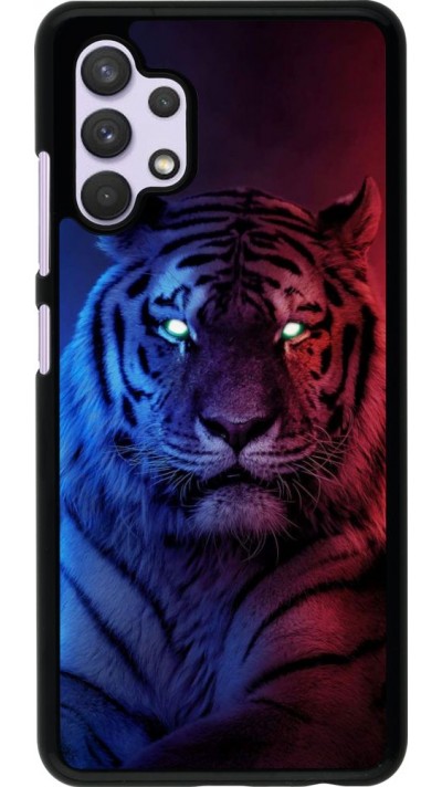 Coque Samsung Galaxy A32 - Tiger Blue Red