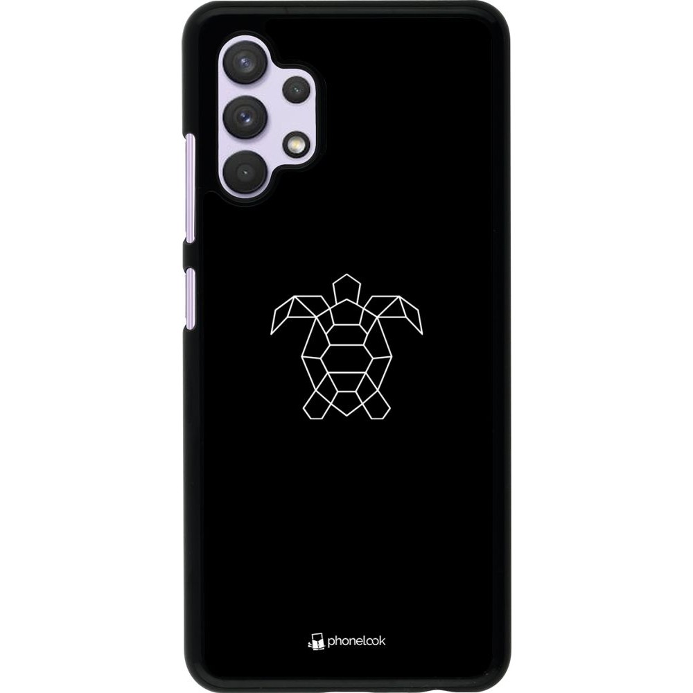 Coque Samsung Galaxy A32 - Turtles lines on black